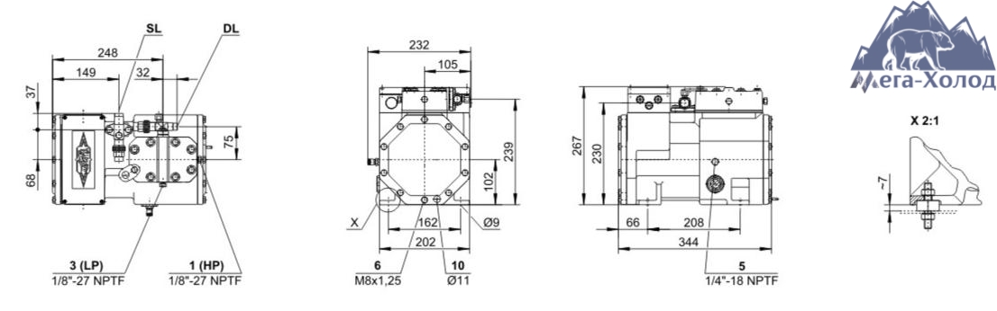 схема Bitzer 2HC-1.2Y