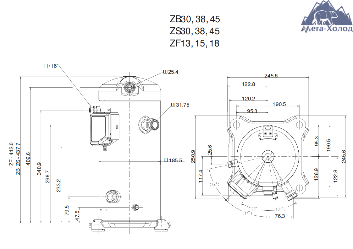 схема Copeland ZB38KCE
