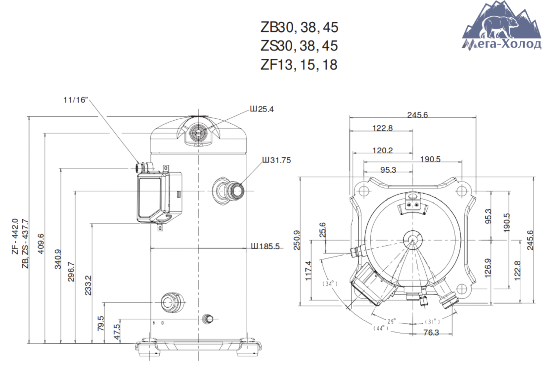 схема Copeland ZB45KCE